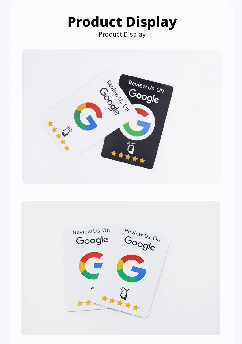 100Pcs Black Premium Wear‑Resistant Matte Finish Reusable Google Review Tap NFC Card Programmable NFC Tap Card User‑Friendly