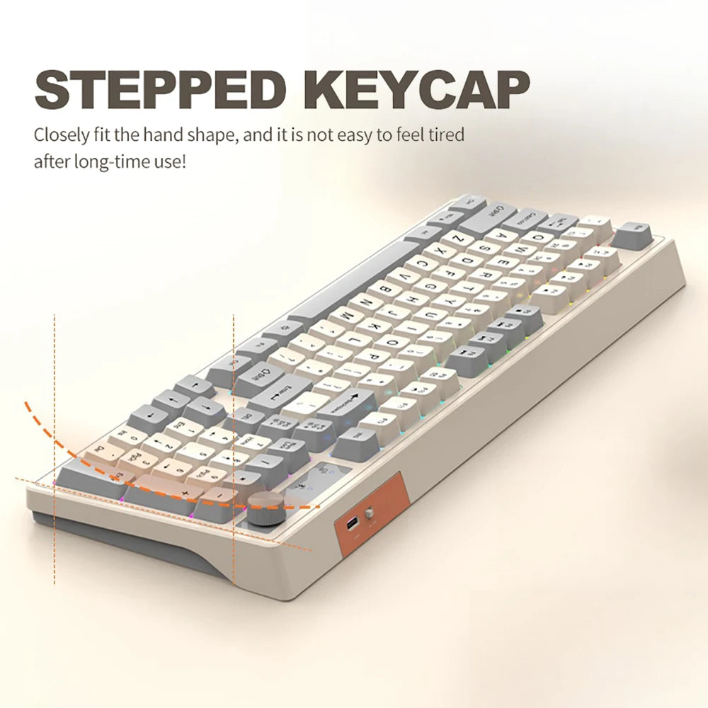 Dual Bluetooth Keyboard Dual-Mode BT/2.4G Wireless Keyboard RGB Backlit Rechargeable Keyboard Gaming Keyboard For Laptop Tablet