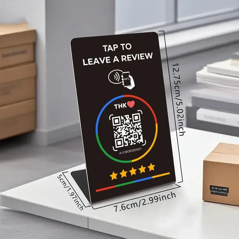 NFC215 Programmable QR Code for Google Review Card NFC Station Table 13.56Mhz Can Be Independently Set To Link Standing Card