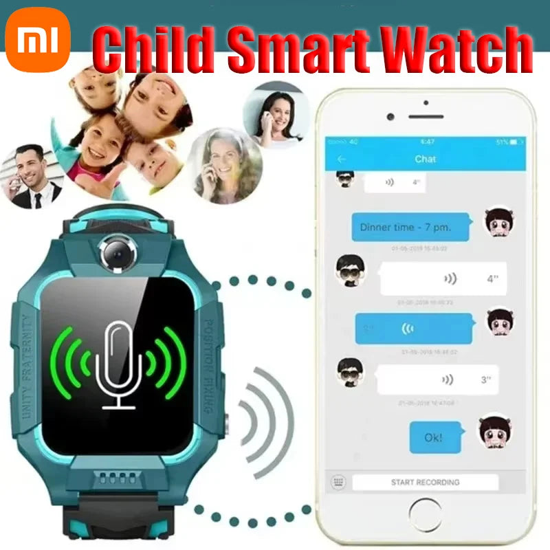 XIAOMI 2026 Kids GPS Smart Watch 5G Location SIM Card SOS Smart Watch Camera Waterproof Watch Gift For Android Child Gift