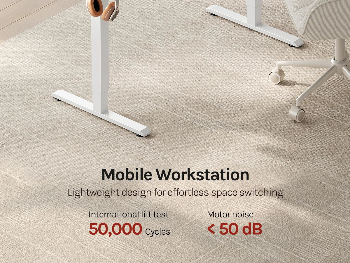 WOLTU Height-Adjustable Computer Desk Electric Gaming Table with 3 Memory Heights Collision Protection for Home Office Study