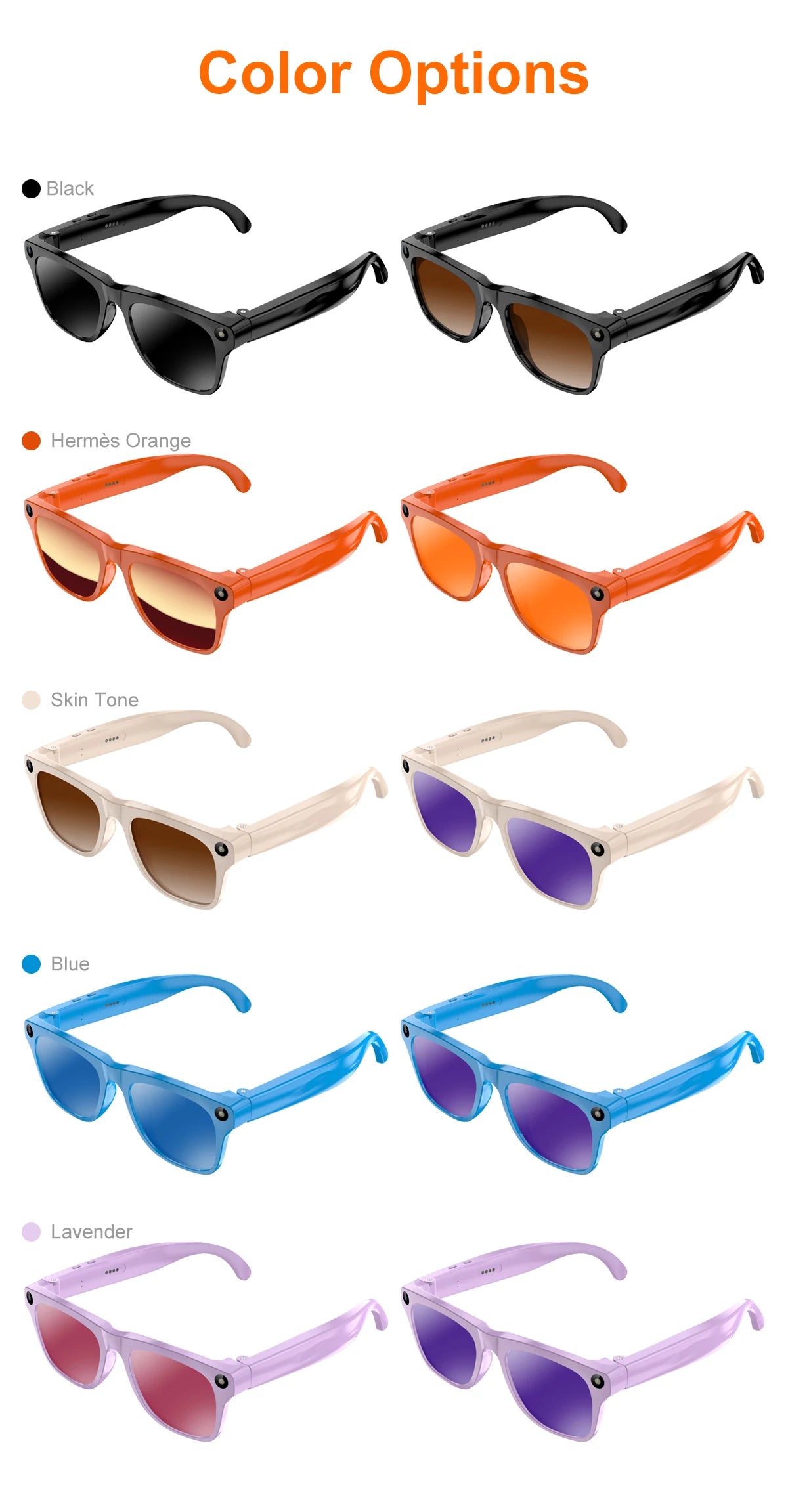 Lenovo Upgrade Smart AI Glasses 800W HD 8K Shooting Camera Photo Video Voice Call Translation Bluetooth AI Motorcycleg Renovator