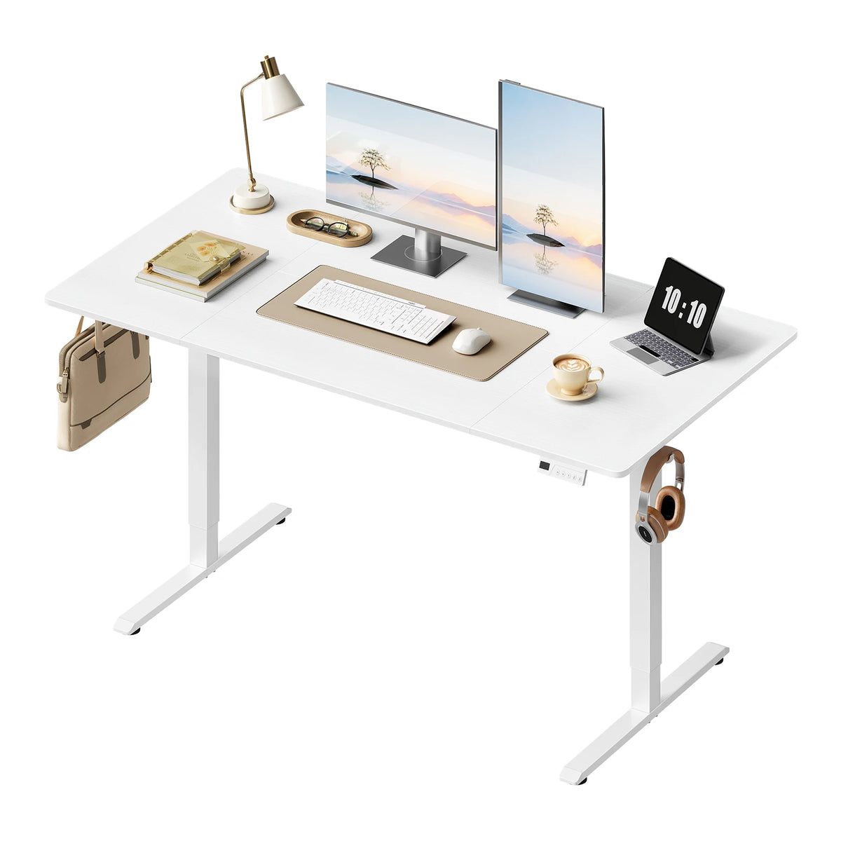 WOLTU Height-Adjustable Computer Desk Electric Gaming Table with 3 Memory Heights Collision Protection for Home Office Study