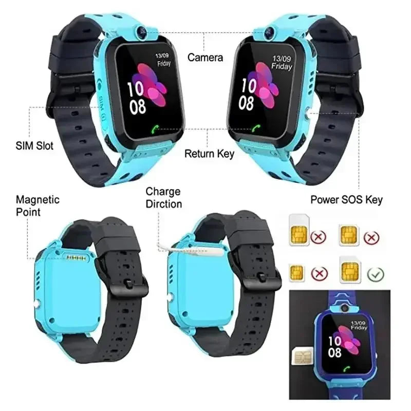 VIVO GPS Tracking Waterproof Watch Mini Smart Children's Watch 4G Sim Card Call Camera Watch Birthday Gift Electronic Clock