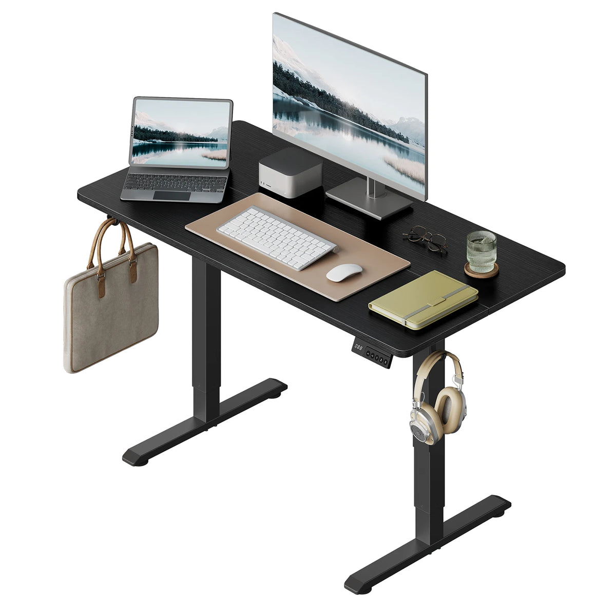WOLTU Height-Adjustable Computer Desk Electric Gaming Table with 3 Memory Heights Collision Protection for Home Office Study