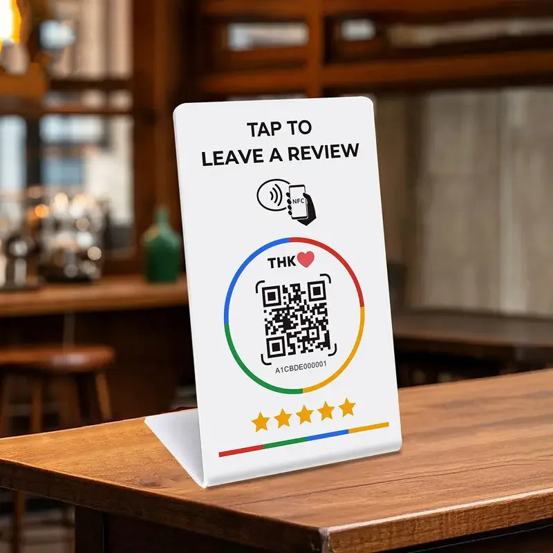 NFC215 Programmable QR Code for Google Review Card NFC Station Table 13.56Mhz Can Be Independently Set To Link Standing Card